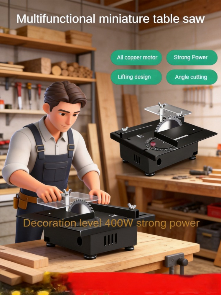Mini Table Saw For Woodworking - 400W 미니 데스크탑 미니 테이블쏘 목공용