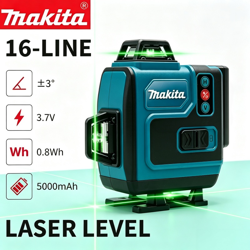 Laser Level 16 Lines 4D Green - 5.0Ah 용량의 마키타 40V 배터리, 마키타