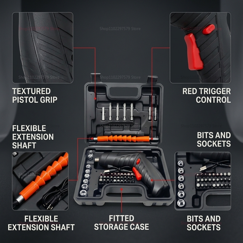47개 세트, 충전식 무선 전동 드라이버, 3.6V 리 - Electric Screwdriver Rechargeable Usb 리뷰 및 가격