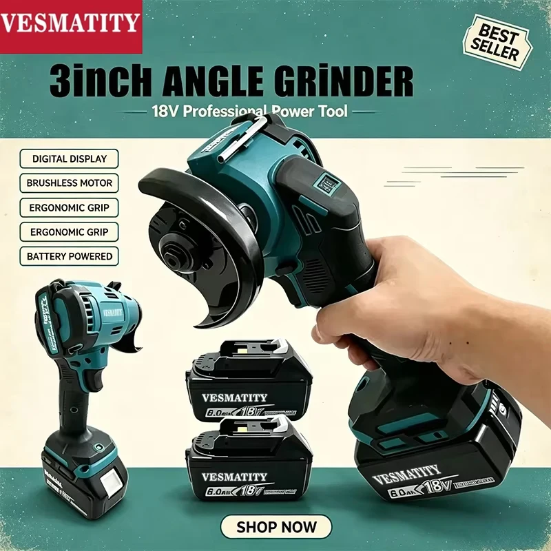 디지털 디스플레이가 장착된 브러시리스 미니 각도 연마기 - Brushless Angle Grinder Battery Powered 리뷰 및 가격