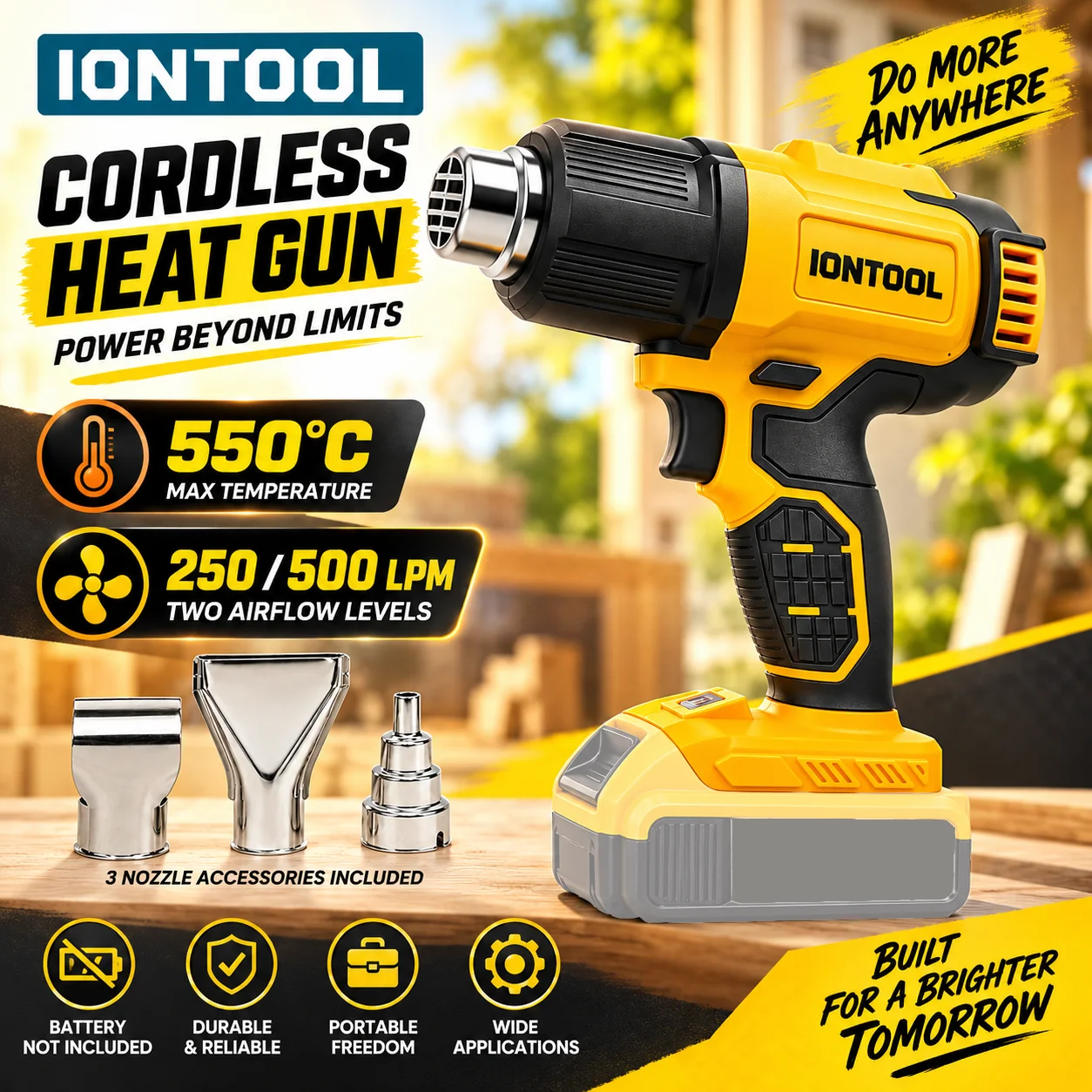 IONTOOL 무선 열풍기 550 ℃   고온에서 수축 - Cordless Heat Gun For Shrink Tubing 리뷰 및 가격