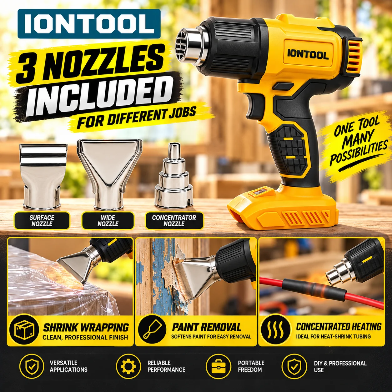 아이온툴 옐로우 550 ℃   빠른 가열 속도를 자랑하 - Cordless Heat Gun For Shrink Tubing 리뷰 및 가격